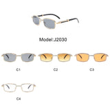 J2030 - Rectangle Retro Glitter Vintage Square Fashion Sunglasses