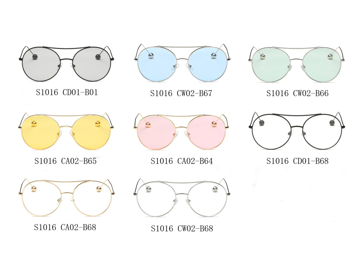 S1016 - Unisex Round Tinted Lens Sunglasses - Iris Fashion Inc. | Wholesale Sunglasses and Glasses