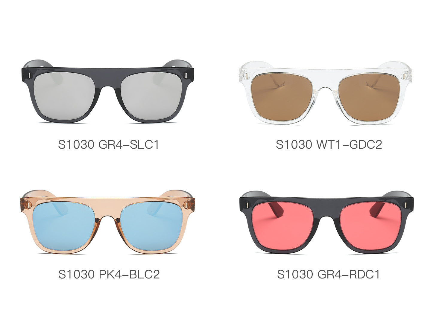 S1030 - Classic Square Mirrored Lens Sunglasses - Iris Fashion Inc. | Wholesale Sunglasses and Glasses