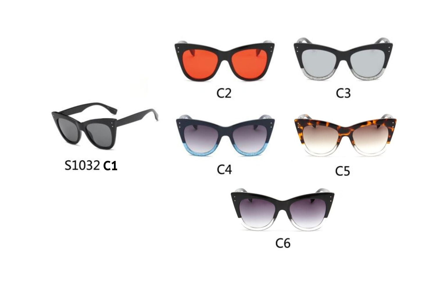 S1032 - Women Retro Vintage Cat Eye Sunglasses - Iris Fashion Inc. | Wholesale Sunglasses and Glasses