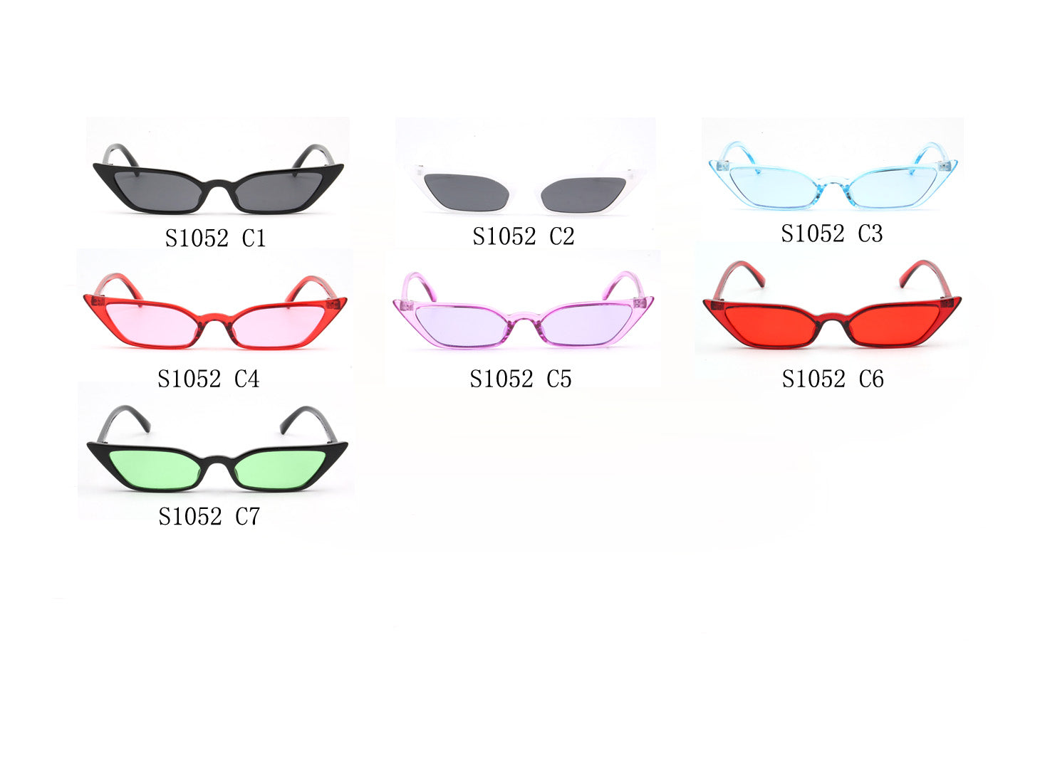 S1052 - Women Retro Vintage Slim Cat Eye Sunglasses - Iris Fashion Inc. | Wholesale Sunglasses and Glasses