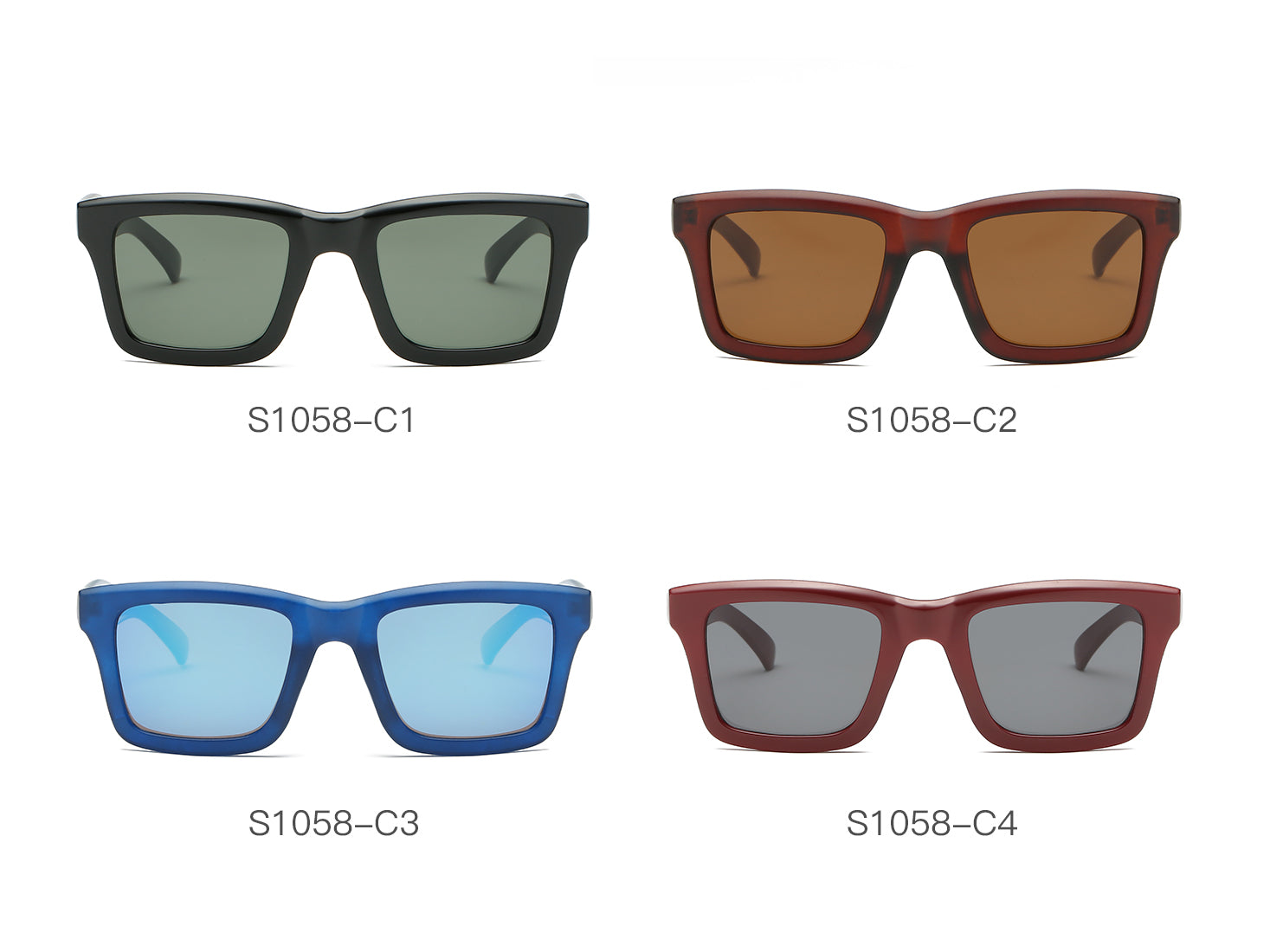 S1058 - Unisex Square Sunglasses - Iris Fashion Inc. | Wholesale Sunglasses and Glasses