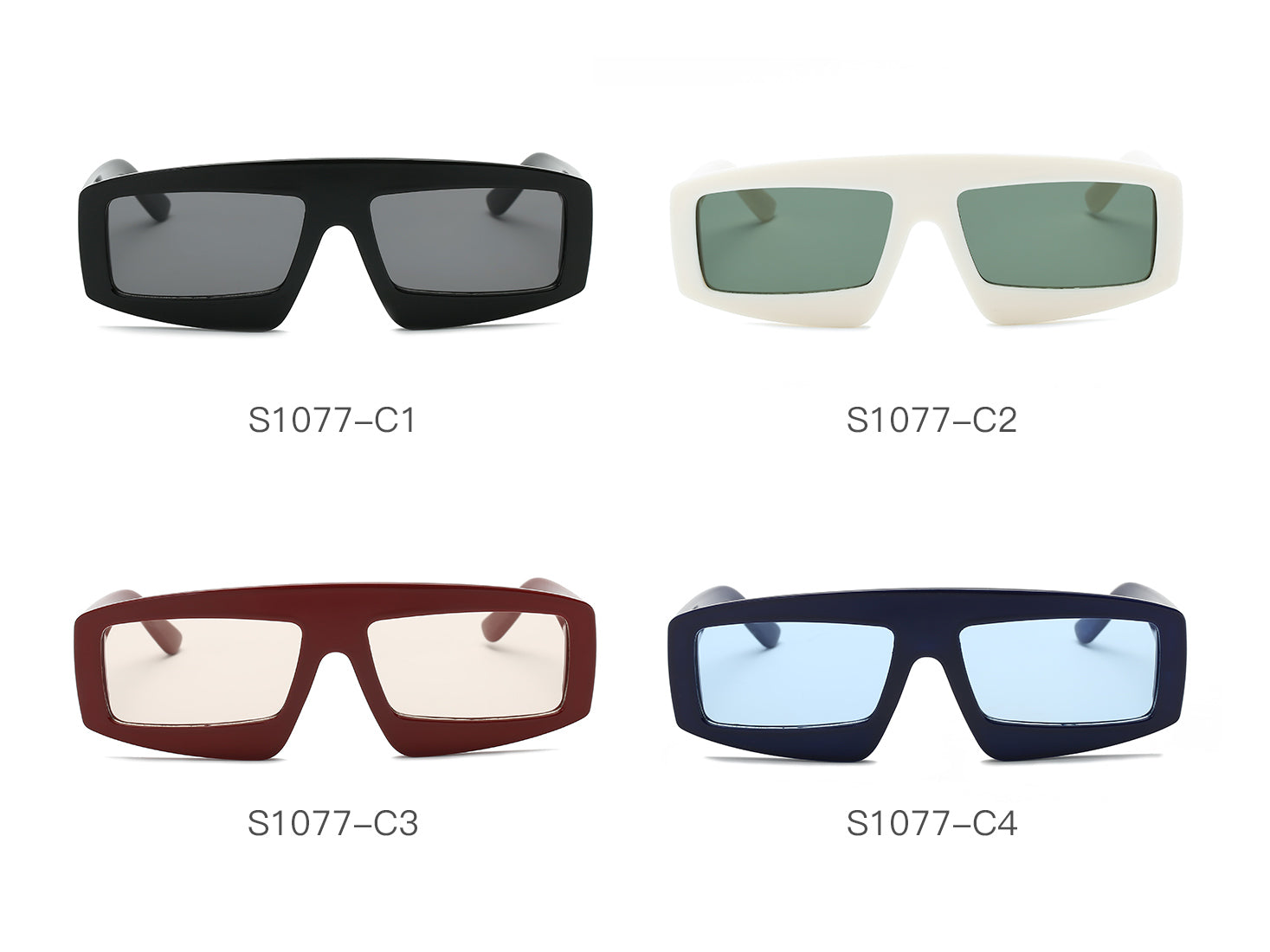 S1077 - Women Bold Retro Vintage Rectangular Sunglasses - Iris Fashion Inc. | Wholesale Sunglasses and Glasses