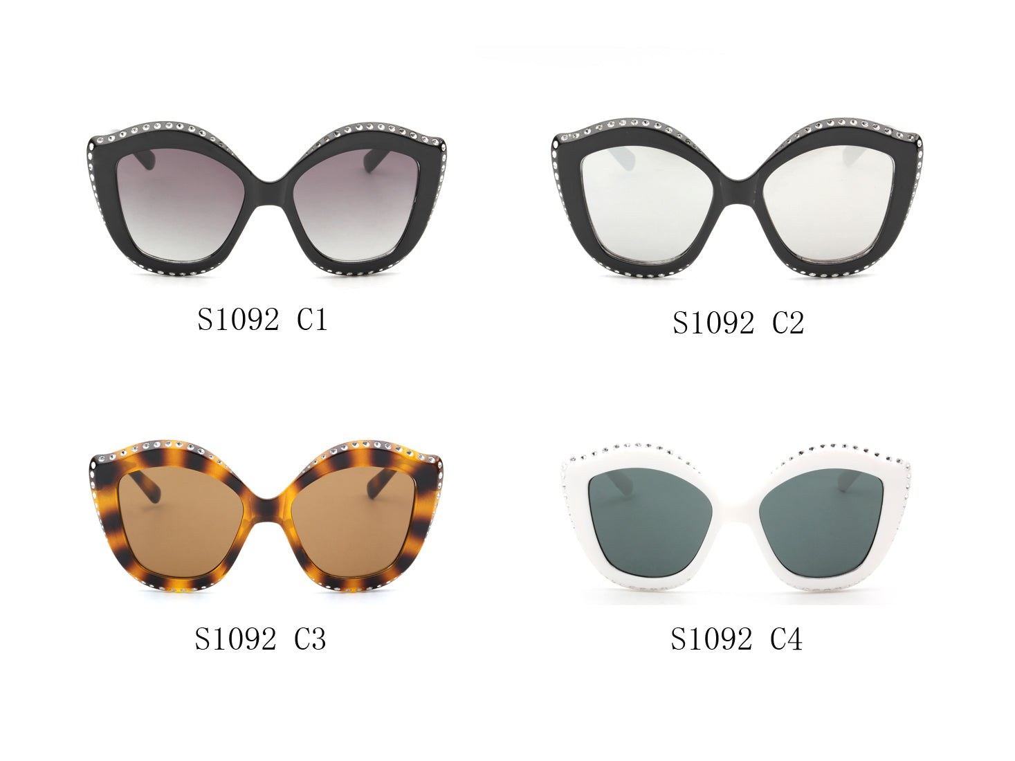 S1092 - Women Oversized Round Cat Eye Fashion Sunglasses - Iris Fashion Inc. | Wholesale Sunglasses and Glasses
