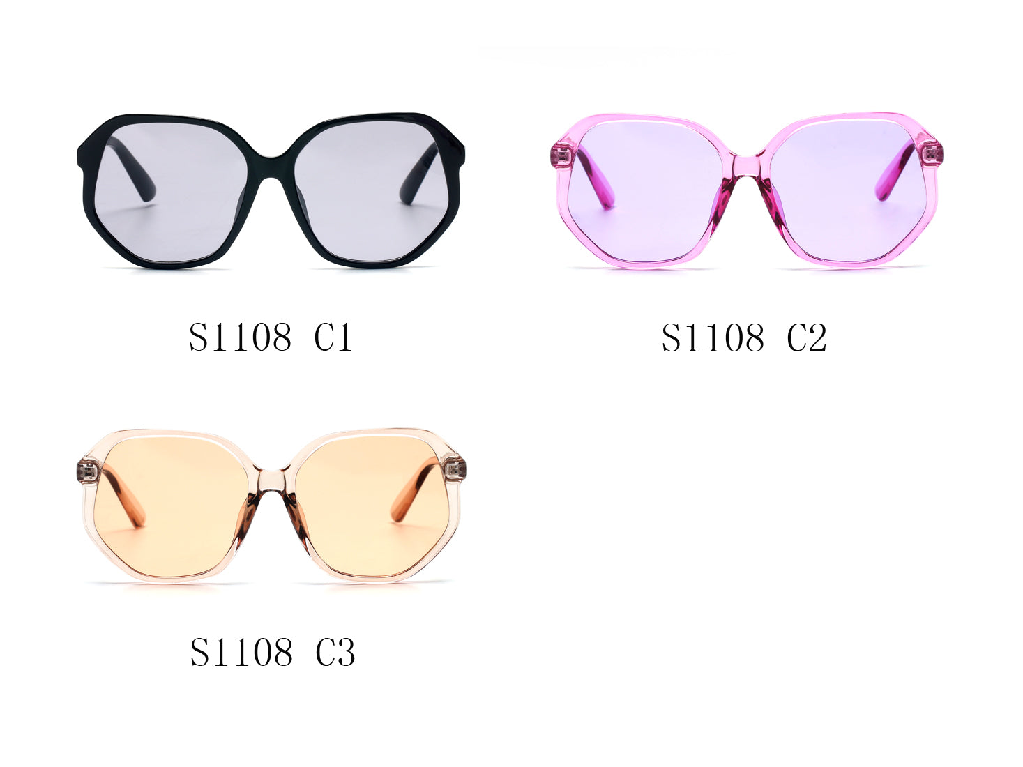 S1108 - Women Geometric Round Oversized Fashion Sunglasses - Iris Fashion Inc. | Wholesale Sunglasses and Glasses