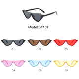 S1187 - Retro Half Frame Vintage Fashion Cat Eye Sunglasses