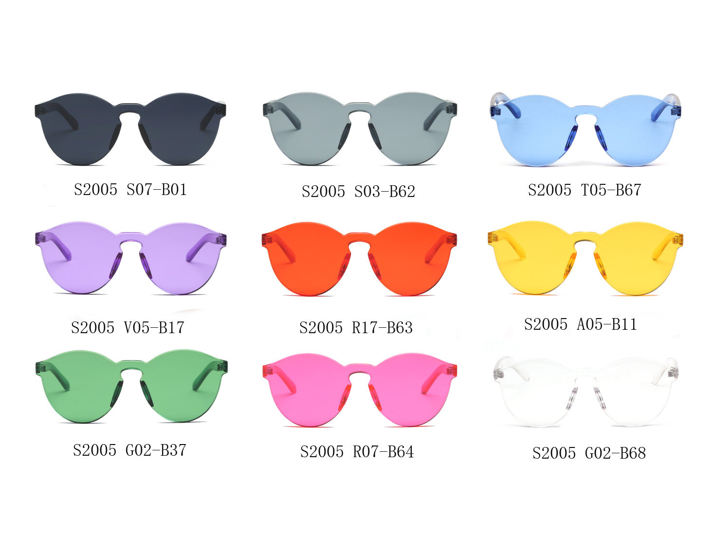 S2005 - Hipster Translucent Monochromatic Sunglasses - Iris Fashion Inc. | Wholesale Sunglasses and Glasses