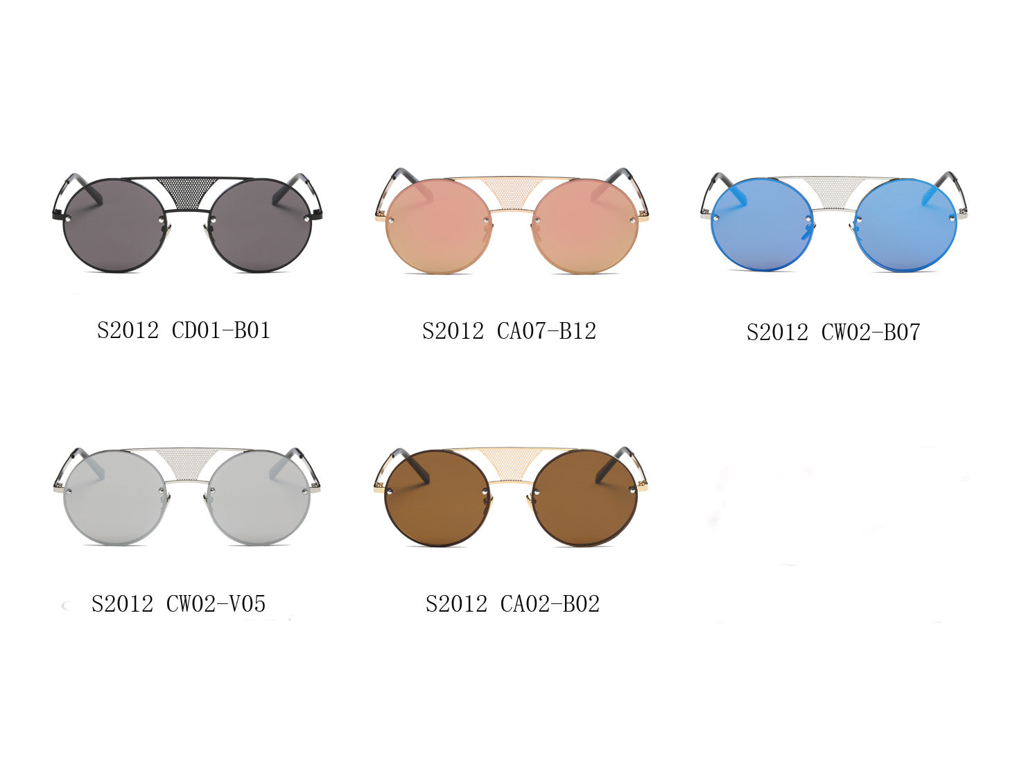 S2012 - Modern Fashion Round Flat Divider Bridge Sunglasses - Iris Fashion Inc. | Wholesale Sunglasses and Glasses
