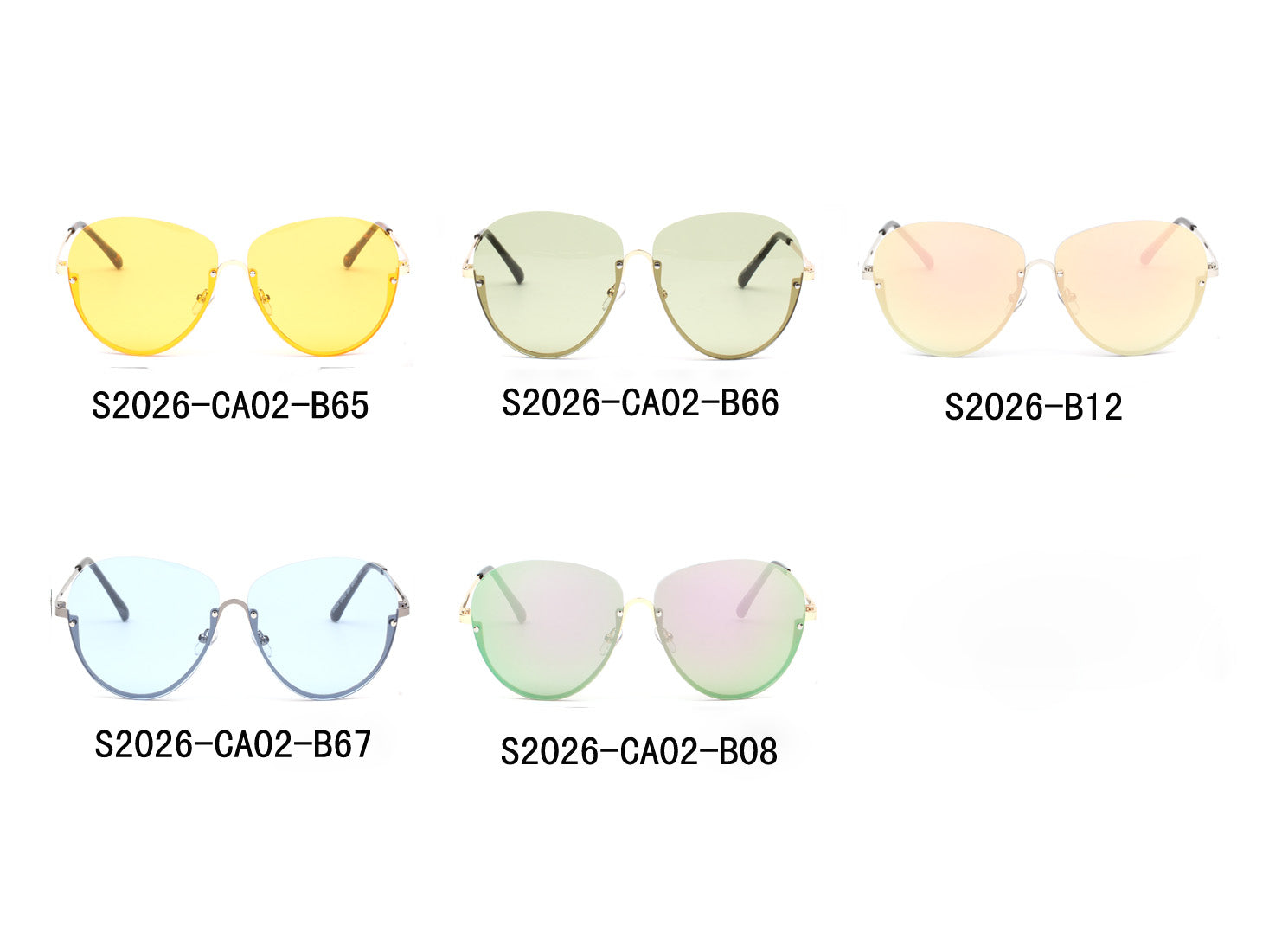 S2026 - Half Frame Oversize Aviator Sunglasses - Iris Fashion Inc. | Wholesale Sunglasses and Glasses