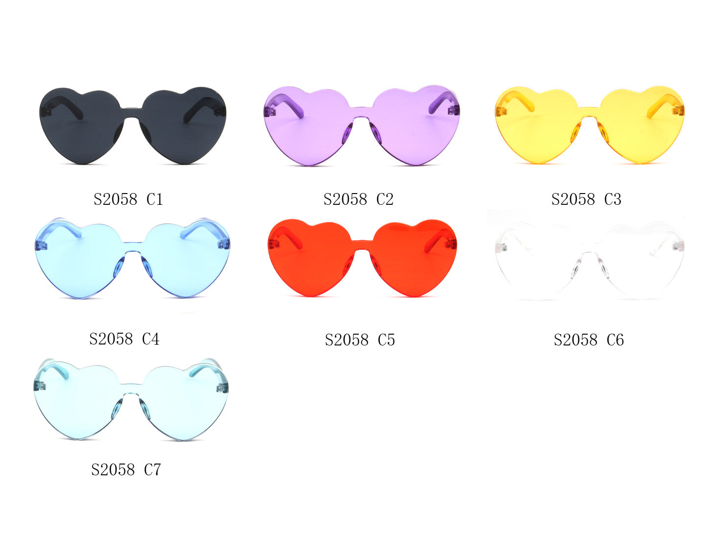 S2058 - Women Heart Shape Sunglasses - Iris Fashion Inc. | Wholesale Sunglasses and Glasses
