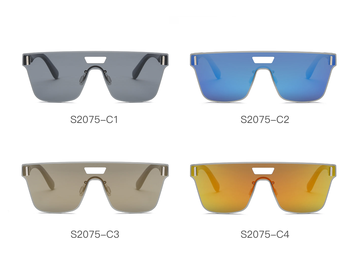 S2075 - Unisex Retro Square Mirrored Sunglasses - Iris Fashion Inc. | Wholesale Sunglasses and Glasses