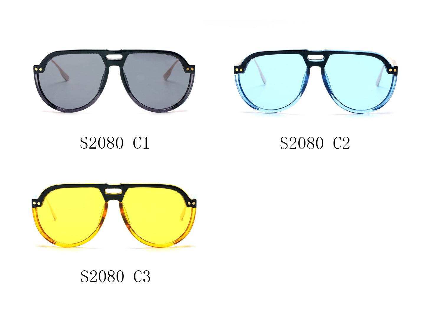 S2080 - Modern Round Aviator Fashion Sunglasses - Iris Fashion Inc. | Wholesale Sunglasses and Glasses