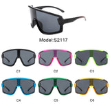 S2117 - Oversize Sporty Square Chunky Shield Sunglasses