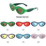 S2123 - Oval Retro Vintage Inspired Round Tinted Fashion Sunglasses