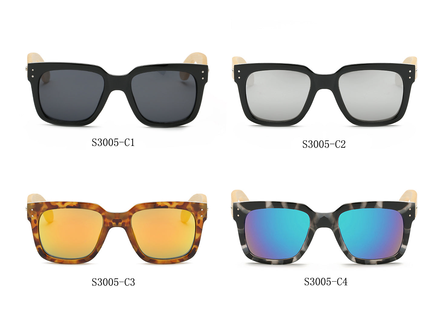 S3005 - Retro Square Fashion Sunglasses - Iris Fashion Inc. | Wholesale Sunglasses and Glasses