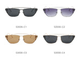 S3008 - Women Metal Retro Flat Lens Rectangular Sunglasses - Iris Fashion Inc. | Wholesale Sunglasses and Glasses
