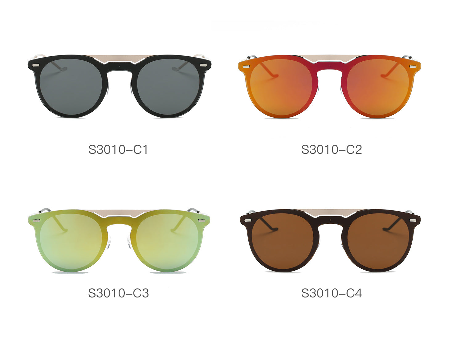 S3010 - Retro Mirrored Circle Round Sunglasses - Iris Fashion Inc. | Wholesale Sunglasses and Glasses