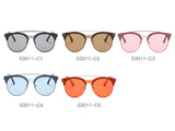 S3011 - Round Circle Brow-Bar Tinted Lens Sunglasses - Iris Fashion Inc. | Wholesale Sunglasses and Glasses