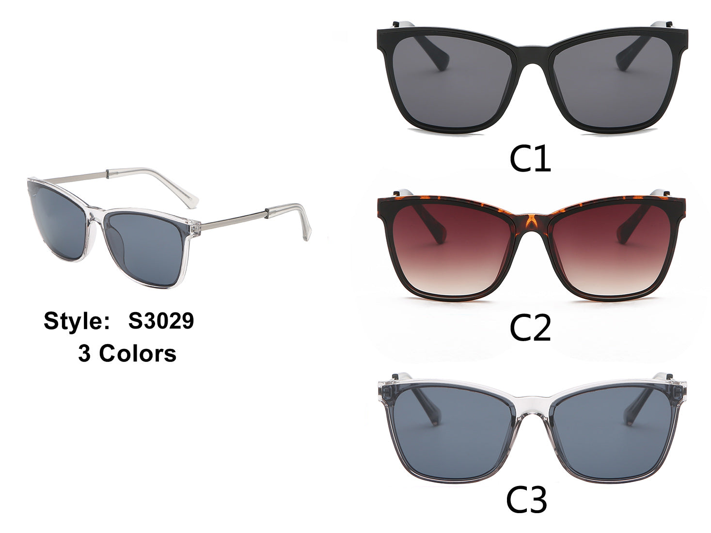 S3029 - Unisex Square Fashion Sunglasses - Iris Fashion Inc. | Wholesale Sunglasses and Glasses