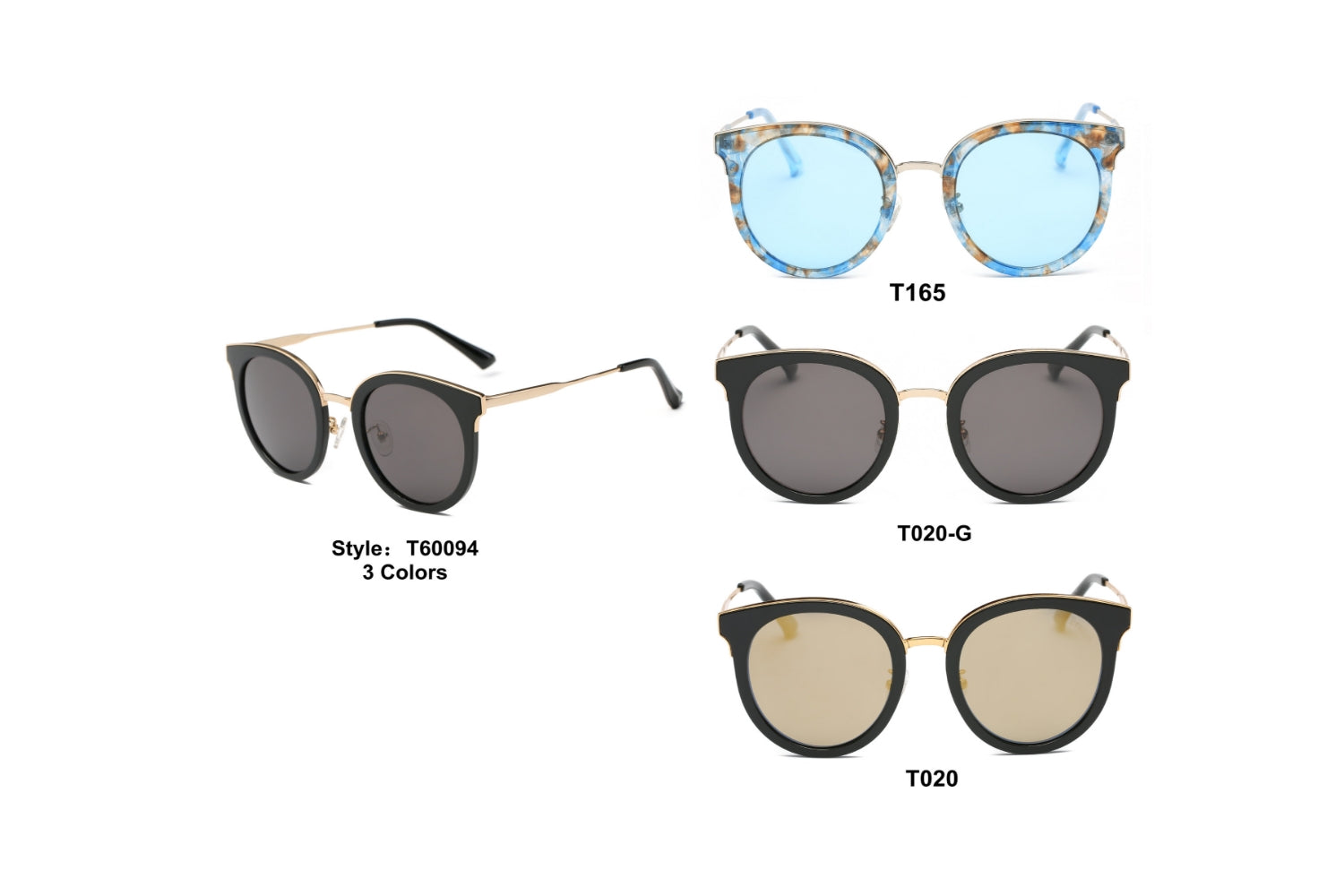 PRSR-T60094 - Women Round Cat Eye Polarized Sunglasses - Iris Fashion Inc. | Wholesale Sunglasses and Glasses