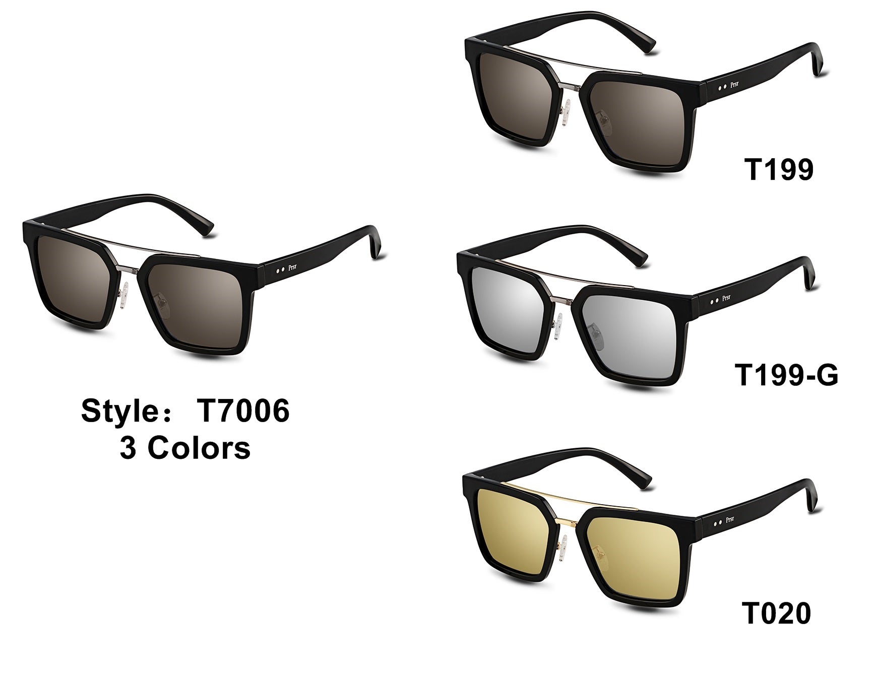 PRSR-T7006 - Classic Square Polarized Sunglasses - Iris Fashion Inc. | Wholesale Sunglasses and Glasses