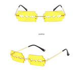 9072 - Rimless Rectangle Razor Blade Party Fashion Sunglasses