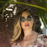 CA10 - Polarized Circle Round Brow-Bar Fashion Sunglasses - Iris Fashion Inc. | Wholesale Sunglasses and Glasses