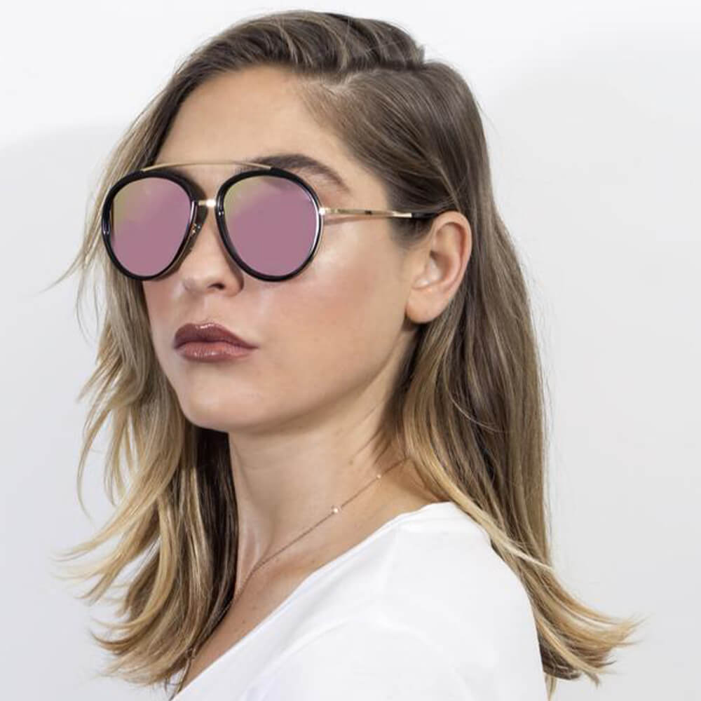 CA13 - Polarized Circle Round Brow-Bar Fashion Sunglasses - Iris Fashion Inc. | Wholesale Sunglasses and Glasses