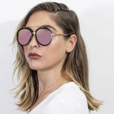 CA13 - Polarized Circle Round Brow-Bar Fashion Sunglasses - Iris Fashion Inc. | Wholesale Sunglasses and Glasses