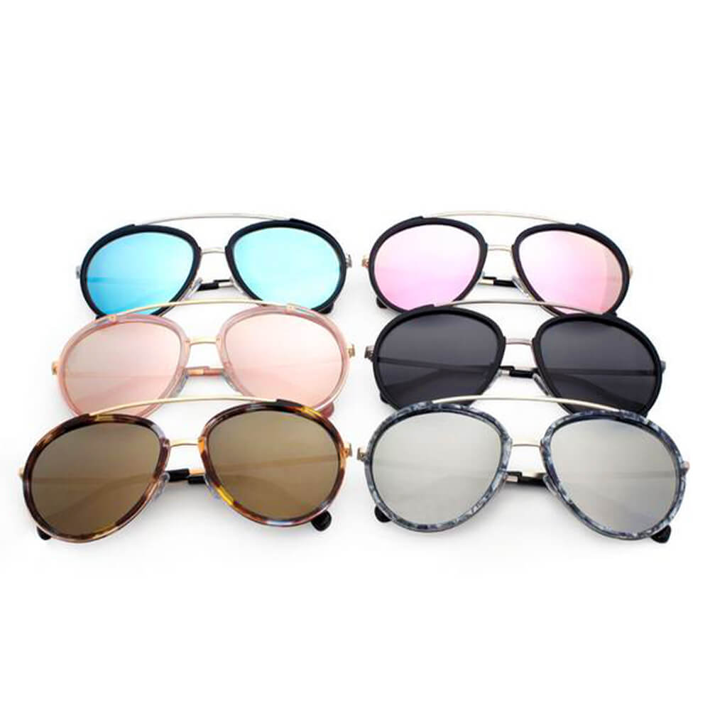 CA13 - Polarized Circle Round Brow-Bar Fashion Sunglasses - Iris Fashion Inc. | Wholesale Sunglasses and Glasses