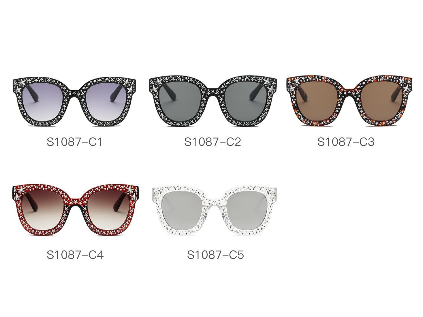 S1087 - Women Fashion Oversize Round Sunglasses - Iris Fashion Inc. | Wholesale Sunglasses and Glasses