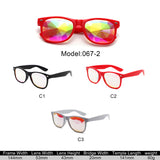 067 - Square Reto Mirrored Prism Lens Sunglasses