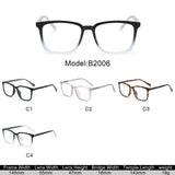 B2006 - Classic Square Blue Light Blocking Glasses - Iris Fashion
