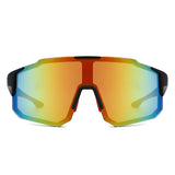 HY1023 - Oversized Sport Mirrored Shield Performance Sunglasses