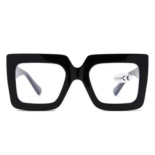 HR1002 - Oversize Square Reading Glasses - Iris Fashion