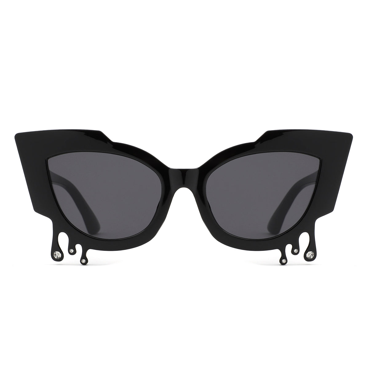 HS1294 - Irregular Cat Eye Rhinestone Drip Fashion Women Wholesale Sunglasses - Iris Fashion