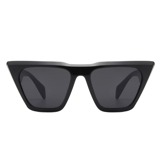 S2125 - Square Retro Oversize Flat Top Fashion Cat Eye Wholesale Sunglasses