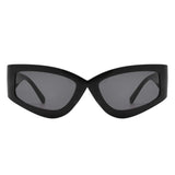 HS1235 - Rectangle Geometric Tinted Chunky Square Wholesale Sunglasses