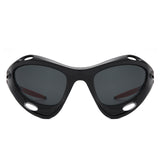 HS1241 - Geometric Wrap Around Chunky Square Sport Wholesale Sunglasses