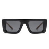 HS1280 - Square Retro Flat Top Thick Frame Two-Tone  Fashion Wholesale Sunglasses