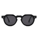 P/C028 - Retro Round Thick Frame Keyhole Bold Sunglasses - Iris Fashion