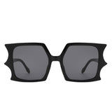HS1295 - Square Irregular Bat Wing Shape Flat Top Wholesale Sunglasses