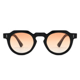 P/C028-1 - Round Keyhole Modern Sunglasses - Iris Fashion