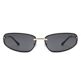 HJ2123 - Rimless Rectangle Color-Tint Slim Wholesale Sunglasses