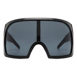 HS2152 - Oversize Square Wrap Around Curved Shield Wholesale Sunglasses