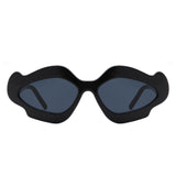 HS1249 - Women Geometric Wavy Design Fashion Wholesale Sunglasses