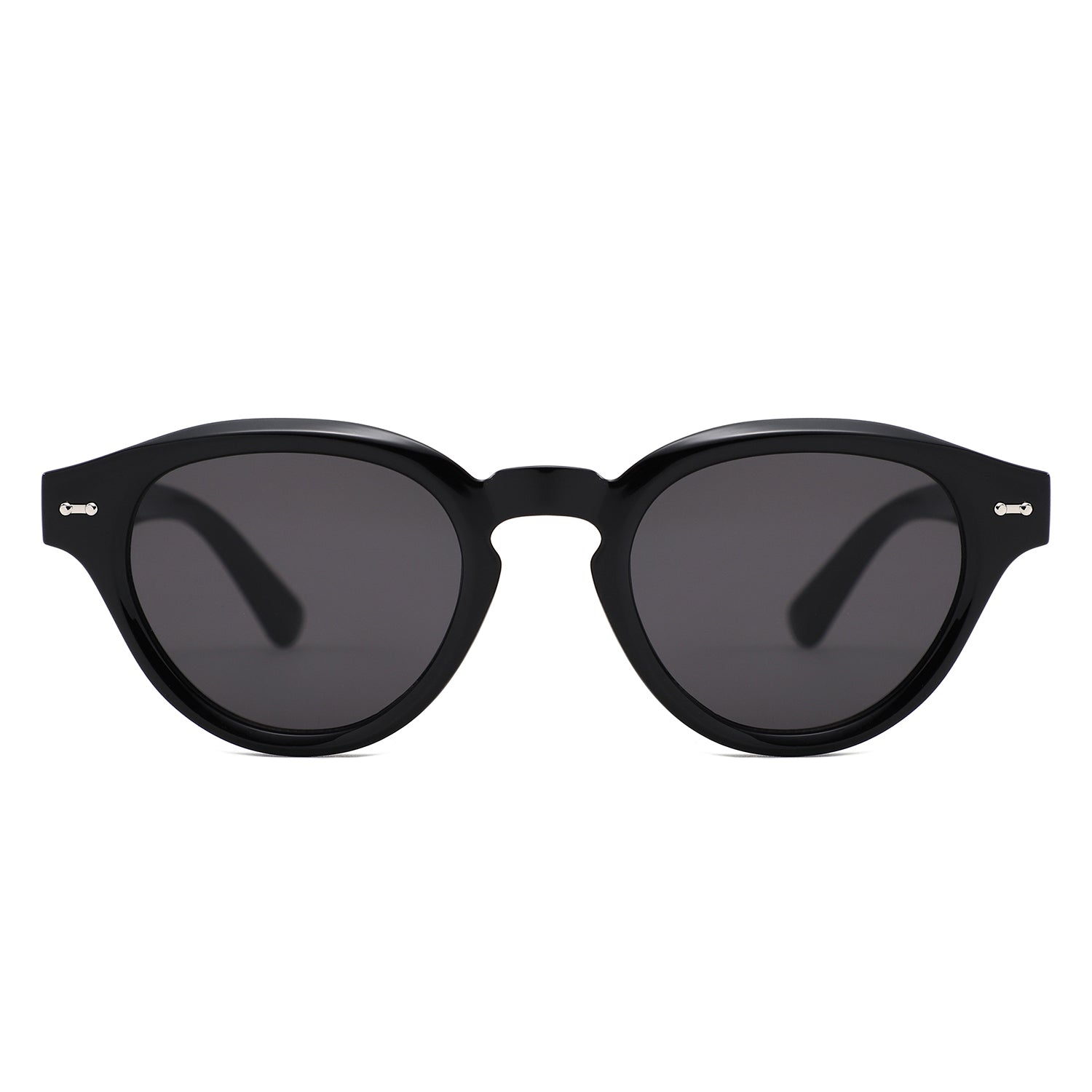 S1262 - Retro Round Thick Frame Sunglasses - Iris Fashion