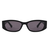 S1266 - Slim Narrow Rectangle Gold Accent Fashion Sunglasses - Iris Fashion