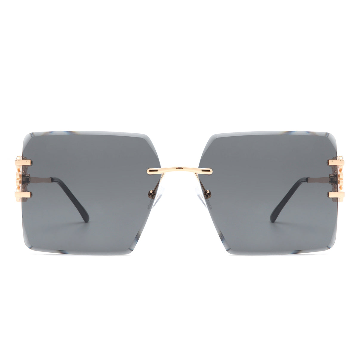 HW2057 - Women Rimless Square Luxury Fashion Wholesale Sunglasses