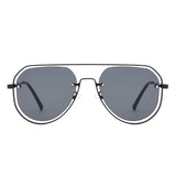 HJ2076 - Retro Aviator Double Frame Wholesale Sunglasses